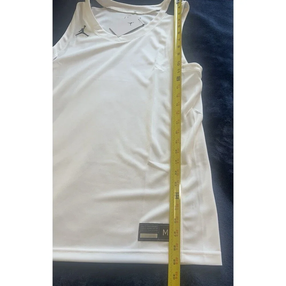 Air Jordan Overtime Basketball Jersey White Black FQ5296-106 Men's Medium NWT